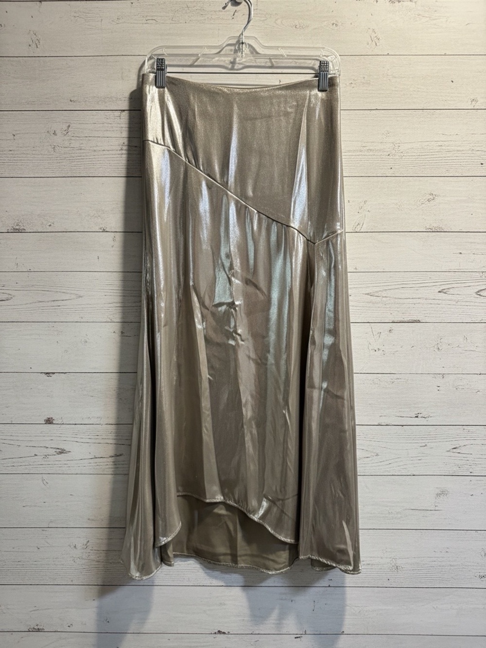 NWT Future Collective Large Asymmetrical Silver Side Zip‎ Skirt